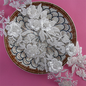 Tự làm may may haberdashery phụ kiện ren trang phục nặng thêu handmade thủy tinh đính cườm lưới ren TRIM vải - Product Image 2