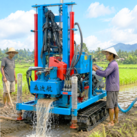 Promotion : Foreuse hydraulique rotative agricole sur chenilles 35 CV pour puits d'eau, certifiée CE