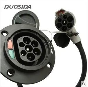 Duosida-adaptadores de carga ev de 32A, 380V, GBT, con cable 0,5, enchufe tipo 2a GBT, enchufe de cargador ev y conexiones de coche