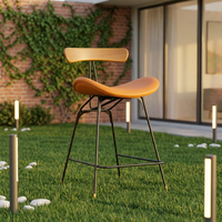Tabouret de bar moderne de 65 cm de hauteur, silhouette sablier, rembourré, avec structure métallique, pour bar à domicile et cuisine – Fournisseur professionnel