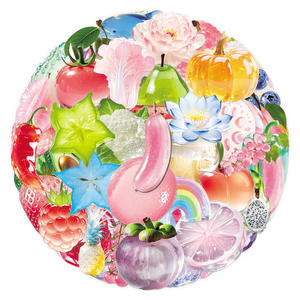 50Pcs Transparent Mignon Fruits Autocollants Décoratifs <span class=keywords><strong>pour</strong></span> Fenêtre Décor Dessin Animé Scintillant <span class=keywords><strong>Translucide</strong></span> Alimentaire <span class=keywords><strong>Autocollant</strong></span> - Product Image 2