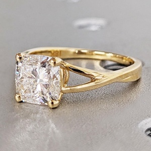 خاتم خطوبة من الذهب الخالص 14k/18k من Gia Igi معتمد من CVD HPHT Lab - Product Image 1