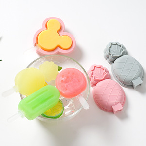 Thân Thiện Với Môi BPA Miễn Phí Trái Cây Động Vật Hình Dạng Silicone Ice Stick Khay Tự Làm Kem Khuôn Silicone Ice <span class=keywords><strong>Cube</strong></span> Khay Với Nắp Cho Trẻ Em - Product Image 4