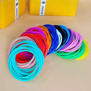 Children's Silicone Wristband Bracelet Rainbow Hair Accessories Eco-Friendly Antique Hair Loop Customizable Color Size Debossed - Product Image 3