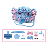 Kit de Sac en Fil Bouclé 2-en-1 DIY en Gros pour Enfants, Ensemble de Couture et Tissage Artisanal, Sac Bandoulière Fait Main pour Filles, Jouet Artistique 6+