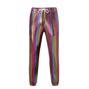 <strong>Mens</strong> Metallic Shiny Disco Pants, Drawstring Waist Party Dance Trousers for 70s/80s Festival <strong>Rave</strong> Cosplay Pants - Product Image 1
