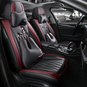 Coprisedile Universale di Lusso in Pelle e Lino per <span class=keywords><strong>Auto</strong></span>, Copertura Completa del Sedile, Accessori <span class=keywords><strong>Auto</strong></span> - Product Image 3