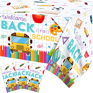 Huancai Back to School <strong>Party</strong> Table Cloth <strong>Plastic</strong> <strong>Tablecloth</strong> Disposable Table Cover for Kids First Day of School <strong>Party</strong> Supplies