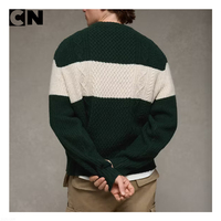 Fabricant de pulls certifié BSCI, logo personnalisé, pull en coton et laine pour homme, tricot torsadé, pull d'hiver rayé de luxe