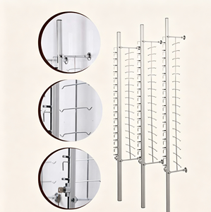 Estante de exhibición de pared al por mayor para gafas, de aleación de aluminio con tubo en <span class=keywords><strong>C</strong></span> y tira de bloqueo, soporte metálico para gafas - Product Image 1