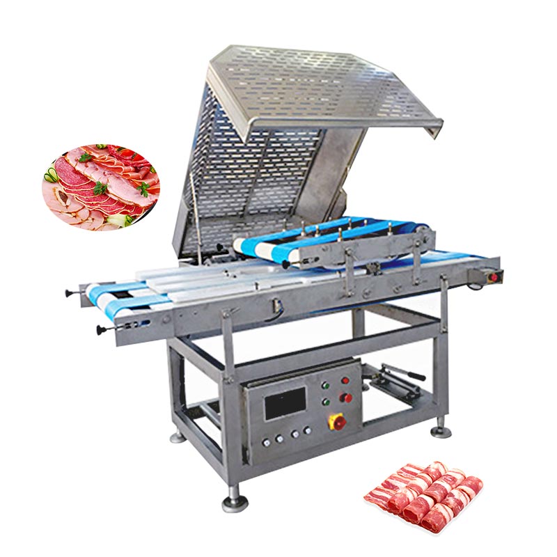 Тонкий автоматический горизонтальный конвейер, слайсер для замороженной резки, машина для резки куриной груди, свежего бекона, мяса