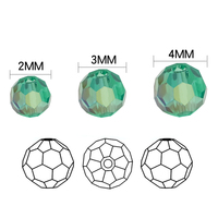 Perles de football en cristal AB plaqué 6MM 8MM, couleurs originales, perles rondes en verre pour la fabrication de bijoux, colliers et bracelets DIY