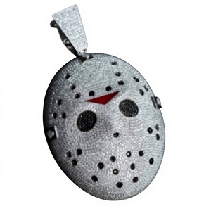 Pendentif ZUANFA personnalisé certifié GRA unisexe Jason Voorhees, protagoniste du vendredi 13, en Moissanite VVS, bijou Hip Hop, breloque en argent 925 - Product Image 1