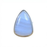 Bague en argent sterling 925 avec agate bleue, sertie clos, tendance, chrétienne, faite à la main, bijoux fins anciens certifiés