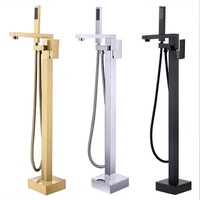 Grifo de pie de cobre con acabado aceitado para bañera, estilo americano, con válvula de cerámica y monomando, para uso en hoteles y hogares.