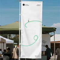 Drapeaux de haute qualité ignifuges de style japonais avec base remplie d'eau, mât de drapeau en fibre de verre personnalisé, écologique et portable