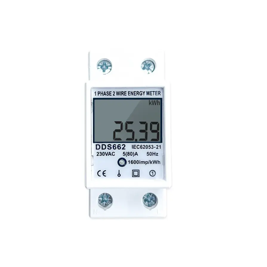 80A Display digital do LCD de dois fios da fase monofásica do trilho do din Energia medidor bonde kWh C.A. 220V 230V 50Hz/60Hz