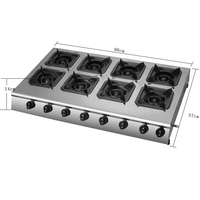 Accensione elettronica professionale efficiente dotata di grande stufa commerciale a 8 fornelli a Gas