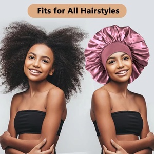 SOLPOP Bonnets en satin extra larges à impression personnalisée, à couche unique, pour dormir, <span class=keywords><strong>bonnet</strong></span> <span class=keywords><strong>de</strong></span> nuit pour femmes noires, tresses, cheveux bouclés - Product Image 5