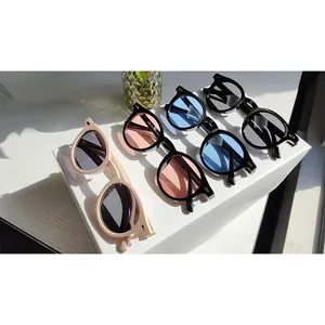Розовые линзы в золотистой оправе поляризованных солнцезащитных очков оптовая продажа ацетат TR90 рамки мужские поляризованные солнцезащитные очки