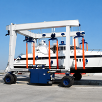 50 100 300 500 1200 Tonnen Marine-Reisekran mit Gummireifen, Yacht-Portalkran, Bootshebevorrichtung für Marina, Yachtclub, Werft und Auslaufplätze