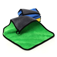 Serviette de nettoyage en microfibre de haute qualité 600 GSM, super absorbante, séchage rapide, pour lavage de voiture, double face en polaire corail, pour l'entretien automobile