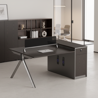 Bureau de personnel en bois massif durable, design moderne et simple, station modulaire portable avec écran, casier et cloison multifonction