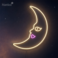 Lumière LED néon en forme de lune, décoration murale en forme de croissant de lune pour chambre à coucher, chambre d'enfant, fête à domicile, lumière nocturne scintillante