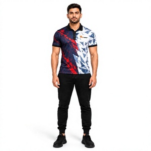 Vêtements de sport pour hommes, personnalisés, en spandex/coton, avec fermeture éclair, respirants, à séchage rapide, pour le golf, vêtements d'équipe, OEM, étiquette privée - Product Image 2