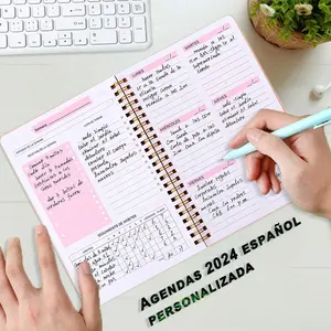 Özel haftalık ve aylık planlayıcısı gündem personalizada fransız İspanyol gündem 2024 espanol