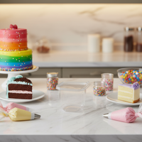 Boîte à gâteau en plastique de qualité alimentaire, gobelets à dessert transparents en PET avec couvercle pour pudding, mousse aux fruits et crème glacée