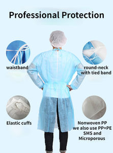 Blouse d'<span class=keywords><strong>Isolation</strong></span> Jetable Vêtements de Protection Médicale Blouses Chirurgicales Non Tissées Médicales Blouses d'Isolement Médicales de Haute Qualité - Product Image 5