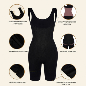 Body de nailon transpirable sin costuras con diseño de tirantes anchos elásticos, efecto push-up y moldeador, bragas levanta glúteos - Product Image 5