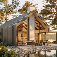 Villas de luxe préfabriquées en forme de A LeopadHome, installation rapide, maison en acier léger avec résistance au vent de plus de 121 mph