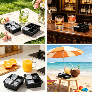 Moule à glaçons en silicone transparent, réutilisable, sûr, portable, en forme de cercle, pour boissons, vente en gros, tendance - Product Image 3