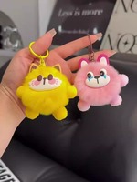 Porte-clés pendentif en peluche mignon en fourrure de lapin Rex, motif boule de charbon, style cœur de fille simple, pour sac à dos, cadeau