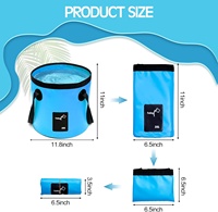 Seau pliable avec poignée Seau pliant pliable portable de 5 gallons Conteneur d'eau pliable pour le camping et la randonnée