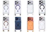 Coque anti-perte pour iPhone 17 Pro Max ultra transparente avec long cordon magnétique sans fil