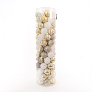 Bola de <span class=keywords><strong>Navidad</strong></span> Dorada y Blanca, Mezcla de Diferentes Formas, Accesorios de Año Nuevo, Regalos de <span class=keywords><strong>Navidad</strong></span>, Decoración, Bola de Plástico con Brillantina - Product Image 1