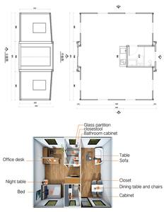 <span class=keywords><strong>Venta</strong></span> directa de fábrica personalizada CS703 20 pies Panel sándwich de acero portátil Casa contenedor prefabricada expandible pequeña casa - Product Image 3