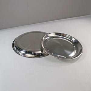 マルチサイズラウンドステンレス鋼サービングプレートトレイビュッフェホームサービングステンレス鋼フードフルーツディナープレート - Product Image 5
