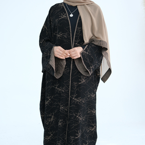 Loriya Abaya EID Customized Fabric New Abaya Kimono Turkey Dubai Abaya Slit Sleeves <strong>Plus</strong> <strong>Size</strong> Womens Cardigan Islamic <strong>Clothing</strong> - Product Image 3