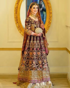 Atiya libas ดั้งเดิมอินเดีย/ปากีสถานผู้หญิงชุด lehenga & choli dozarzi หนักเย็บปักถักร้อยสำหรับงานแต่งงาน-วัสดุอะซิเตท - Product Image 4