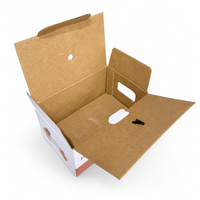 Boîte pliante en carton kraft écologique avec logo personnalisé, poignée en ruban portable, boîte d'emballage pour tasse en céramique, emballage cadeau