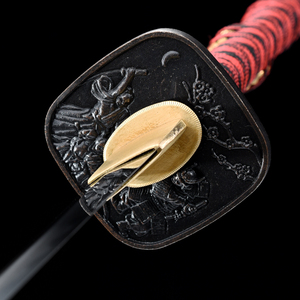 Nouvelle Arrivée 2026 : Katana Droit Fait Main, Design Classique Noir et Rouge, Artisanat Original, Effet Spectacle pour Cosplay - Product Image 4