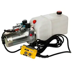 Single acting sale Hydraulic Pump Power Unit 12V DC Single Acting SAE 6 Ports 2800 Psi 8Qt Tank