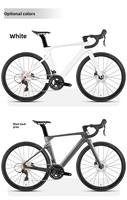 Vélo de route aérodynamique en fibre de carbone avec frein à disque hydraulique 22 vitesses, cadre léger, course professionnelle, triathlon, roues 700c