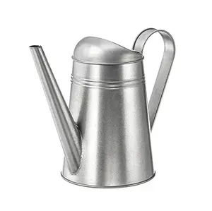 简单设计镀锌喷壶银色成品优质金属水罐带手柄家居装饰出售