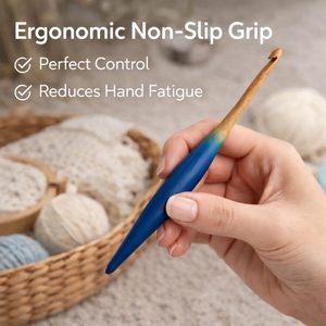 Ganchillo Ergonómico de Madera de Haya Hecho a Mano, Ecológico y Económico de 1 Dólar para Tejer - Product Image 5