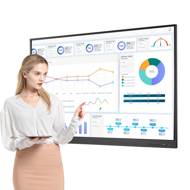 Smart Interactive Board Business Education 65/98inch Multi-touch Display Wall-Mount Mobile Stand 4K Camera 4K Ready